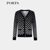 PORTS Women's Gradient Logo Jacquard Knit Cardigan