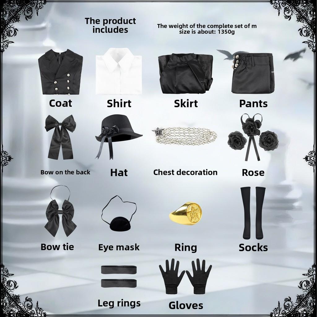 Black Butler Ciel Phantomhive Cosplay Shalior Costume With Polyester For Cosplay Themed Parties