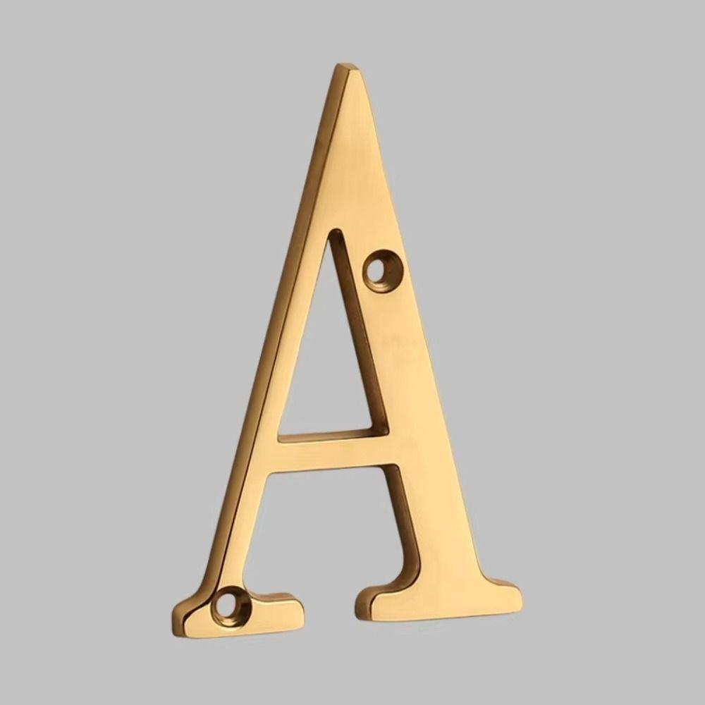 Solid Brass Brass House Number 4 Inch Modern Outdoor House Number 10mm Size Weatherproof Mailbox Address Sign Mailbox