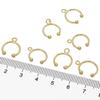 2Pcs Copper C-shaped Double Bead Side Opening Ear Bone Clip For DIY Earring Jewelry Making Craft Accessories