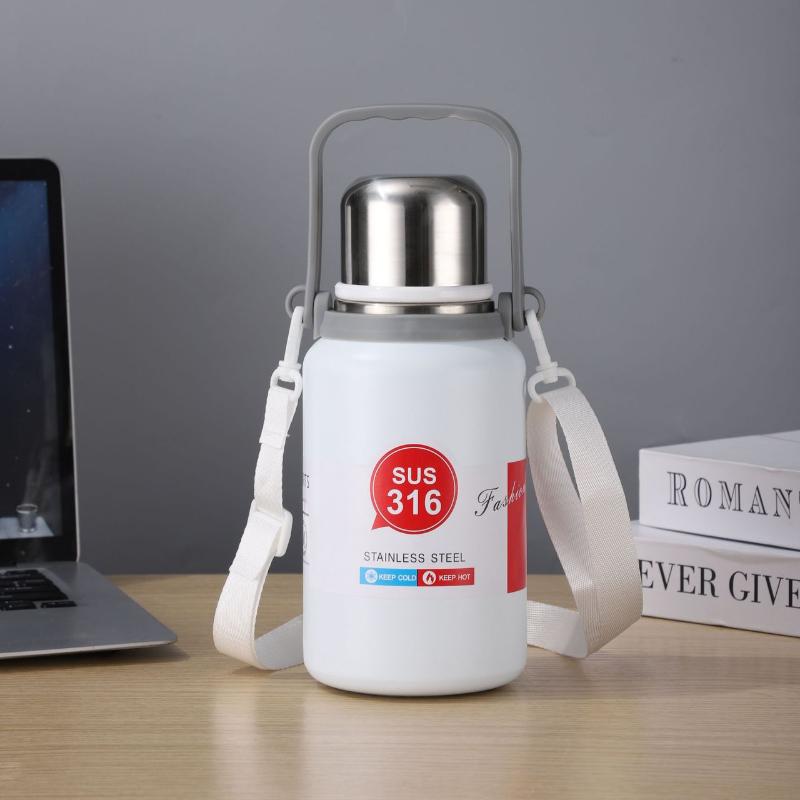 Sticlă termos caldă și rece de 1,2 L Sticlă de apă pentru exterior de mare capacitate Termo portabil portabil Termos din oțel inoxidabil 316