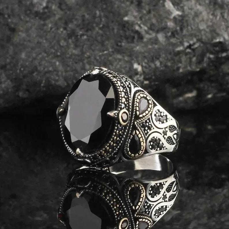 New Creative Cat's Eye Alloy Casting Rings for Men Tiktok Europe and America Gothic Rock All-around Eyeball Simple Jewelry