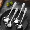 Stainless Steel Spoon High Precision Mirror Polished Spoon Comfortable Curved Long Handle Round Spoon for Home Restaurant