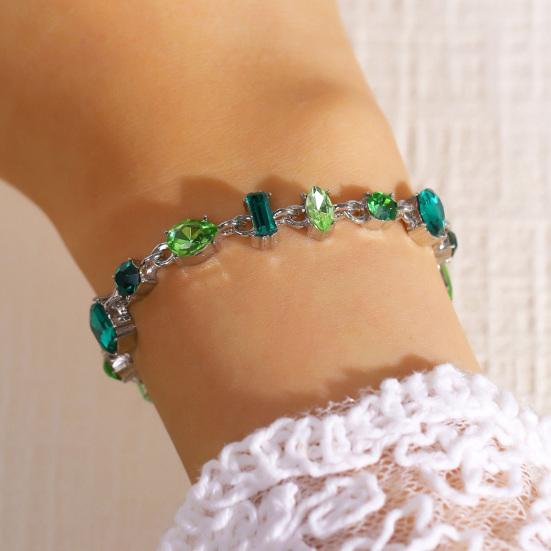 Dames Armband Onregelmatig Cubic Zirconia Ingelegd Verstelbare Lengte Stapelbare Armband Regenboog Kleur Armband Sieraden
