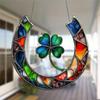 Stained Glass Window Hanging with Metal Chain Ornament for Mom Christmas Gardens