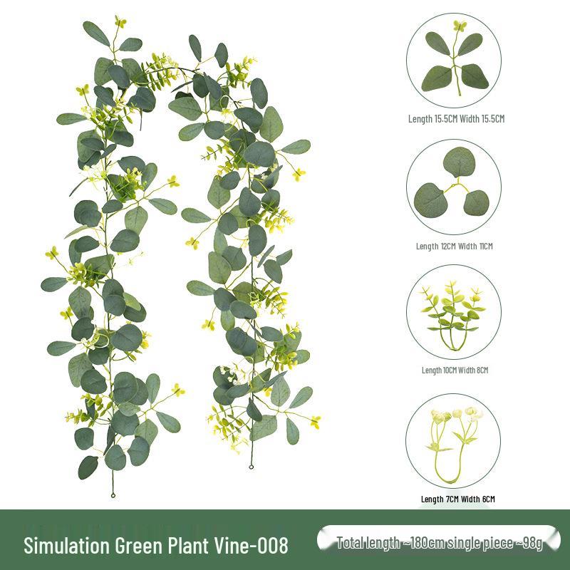 Eucalyptus Leaf Artificial Flower Vine for Outdoor Wedding Arch Decoration