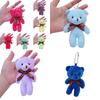 Animal Shaped Pp Cotton Stuffed Teddy Bear Keychain