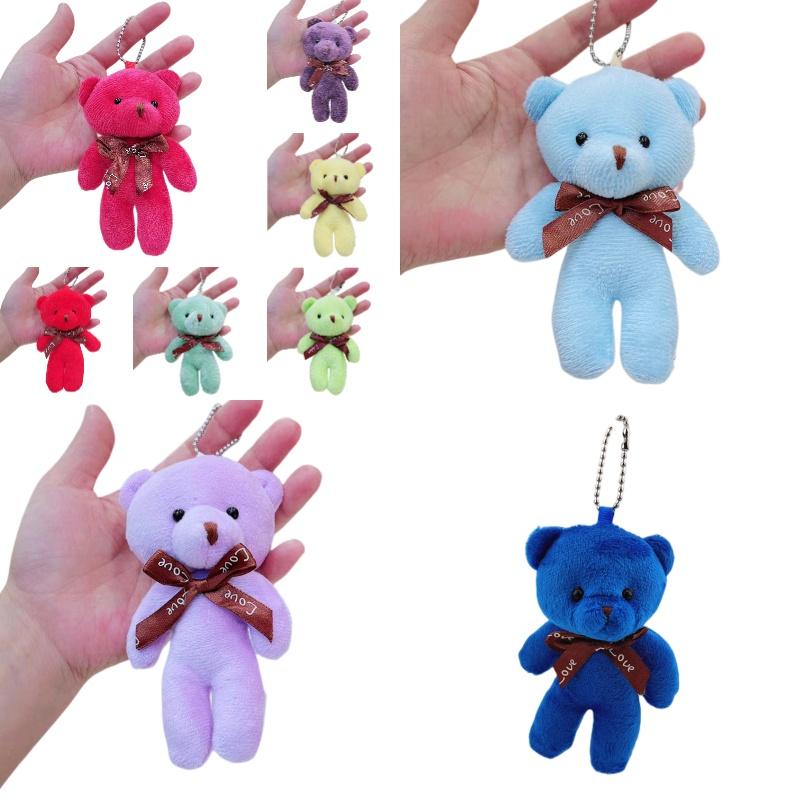 Animal Shaped Pp Cotton Stuffed Teddy Bear Keychain