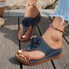 Dames Platform Sandalen Strand Casual Sleehakken Slippers Premium Orthopedisch Open Teen Grote Teen Antislip Buiten PU Leer Schoenen
