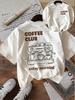 Coffee Club Grafik T-Shirt Unisex Retro Minimalistisch Kaffee Druck Tee Sommer Lässig Streetwear Ästhetik Harajuku Mode Top