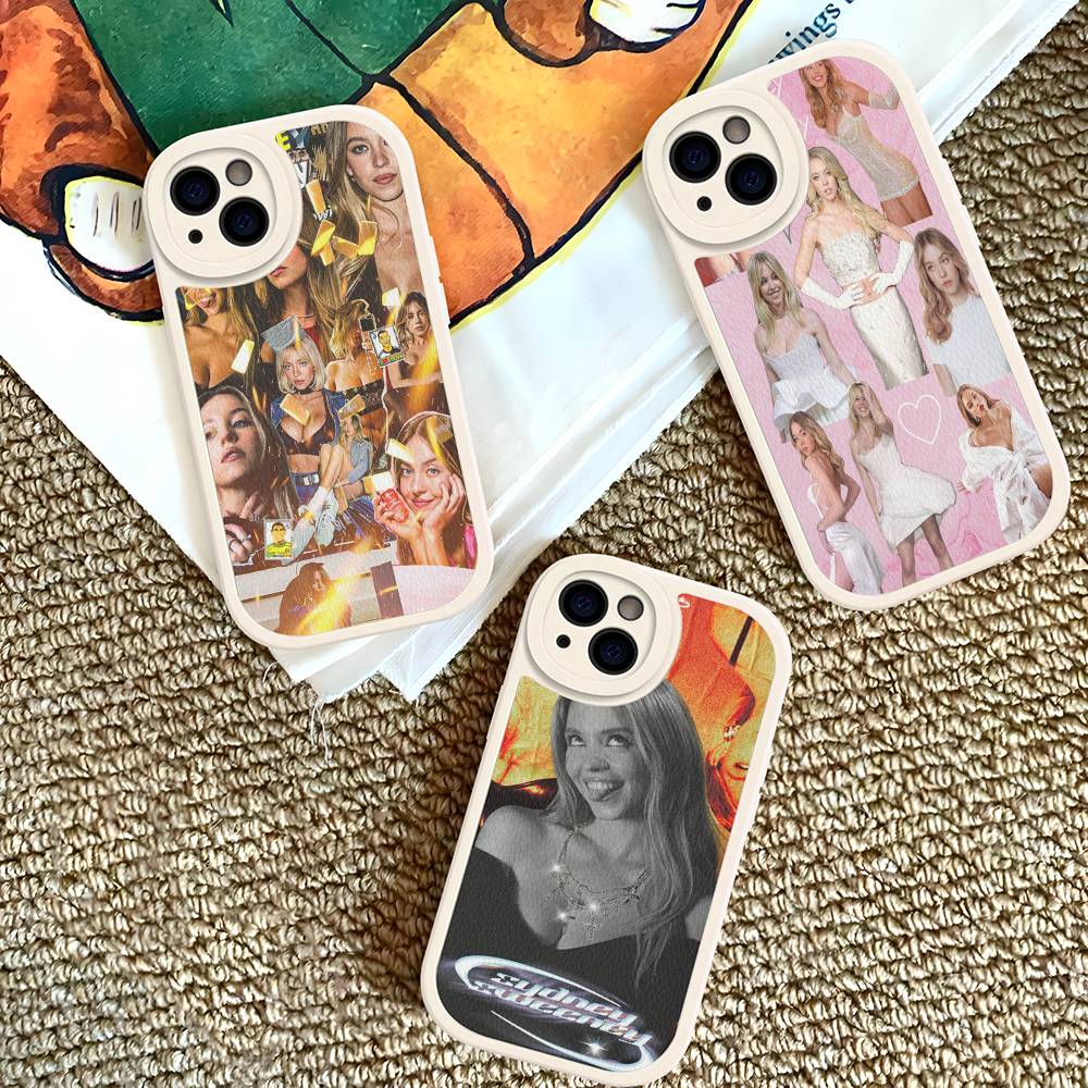 Sängerin Sydney S-Sweeney Leder Handyhülle Für Iphone 16 15 14 Plus 13 12 11 Pro Max Hülle