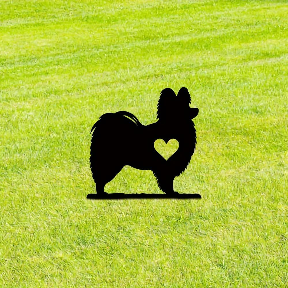 Cute Dog Garden Stake Iron Art Silhouette Metal Yard Sign Creative Courtyard and Outdoor Garden Decoration for Pet Commemoration