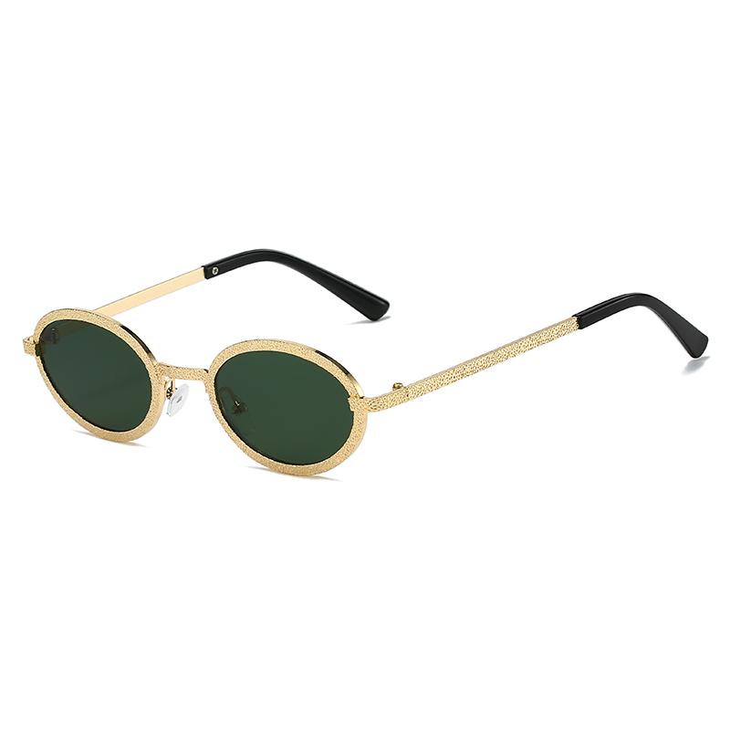 Mode Luxe Ovalen Zonnebril Dames Heren Vintage Merk Zonnebrillen Metalen Frame Buiten Reizen Brillen Dames Oogkleding UV400