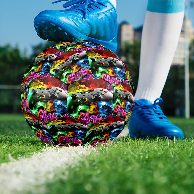 Game on Print Size 5 Soccer Ball, PU Wear Resistant Football for Match Training and Daily Practice, Birthday Gift for Soccer Fans