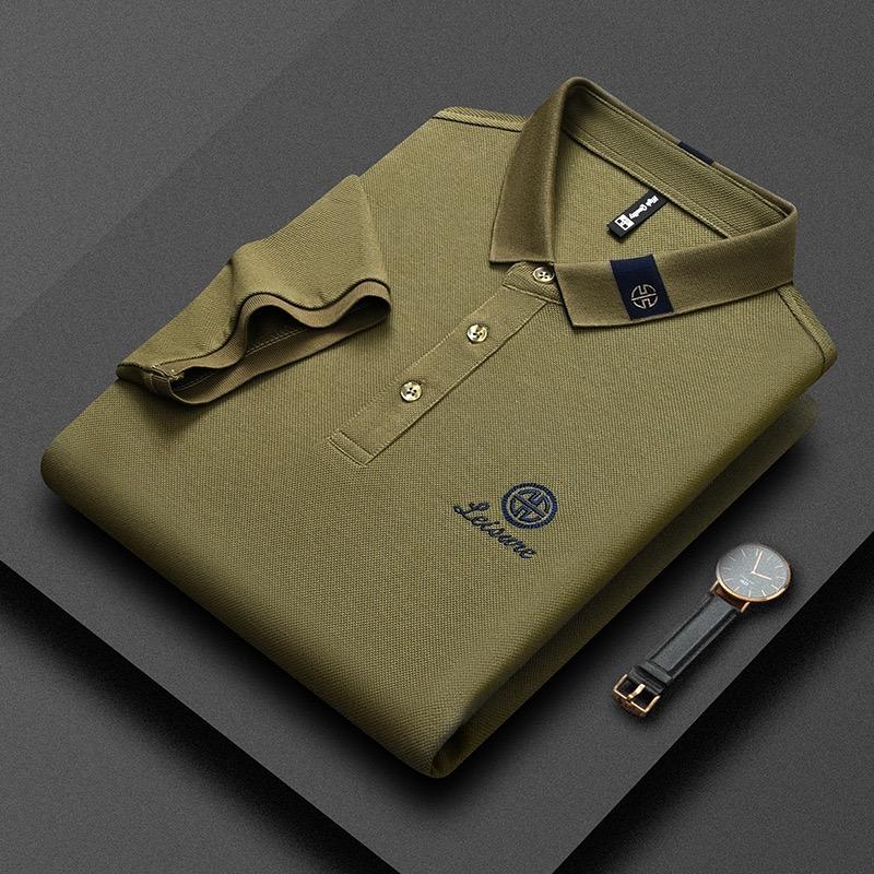 Trend Hub Nové Pánské Tričko s Krátkým Rukávem High-end Vyšívaná Polokošile s Límcem Nadměrná Velikost Paul Tenký Top pro Muže