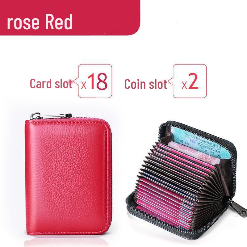 Men's and Women's Anti-Theft Accordion Card Holder with Large Capacity, Anti-Magnetic Protection, and Multi-Card Slots.