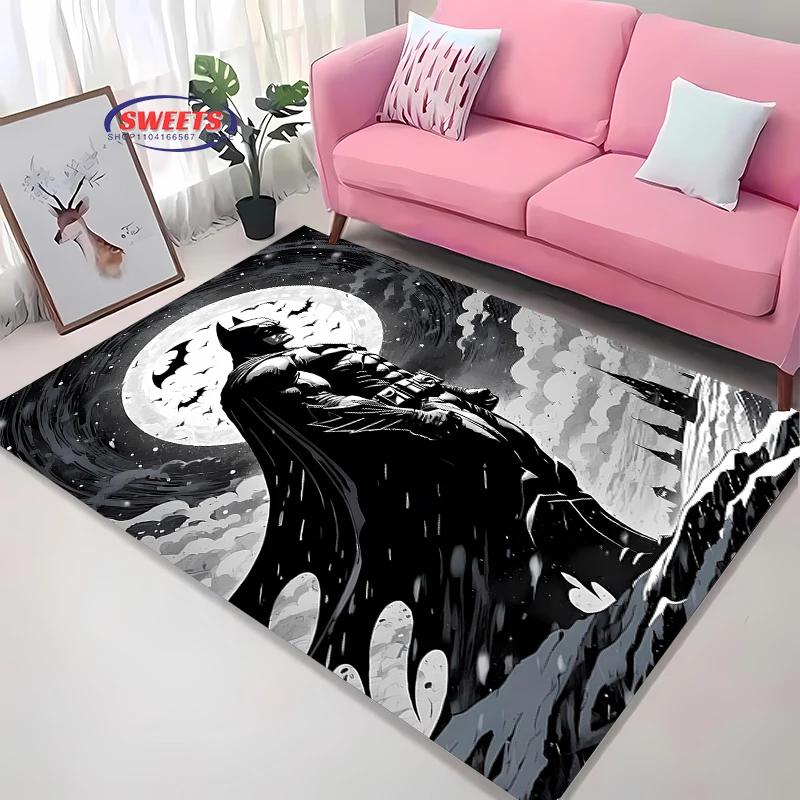 New To DC Batman Area Carpet, Living Room Bedroom Sofa Office Area Children's Room of Choice, Non-slip Machine Washable Mat Gift