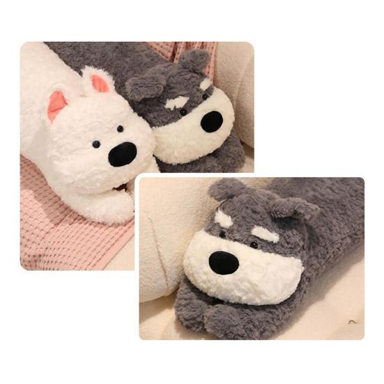 Cuscino Cane Peluche Giocattolo Cane Peluche Morbido Cuscino da Coccolare Animale Carino Cuscino Lungo per Divano Letto Cuscino Regalo per Bambini Adulti