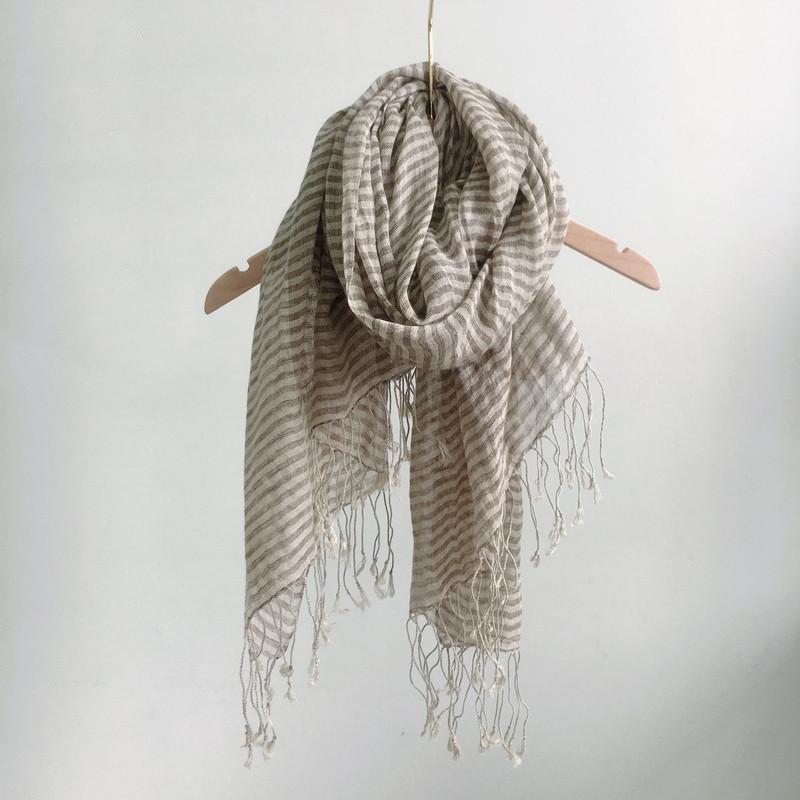 Spring And Summer New Women Pure Linen Scarf Summer Thin Versatile Breathable Shawl Tassel Linen Scarves