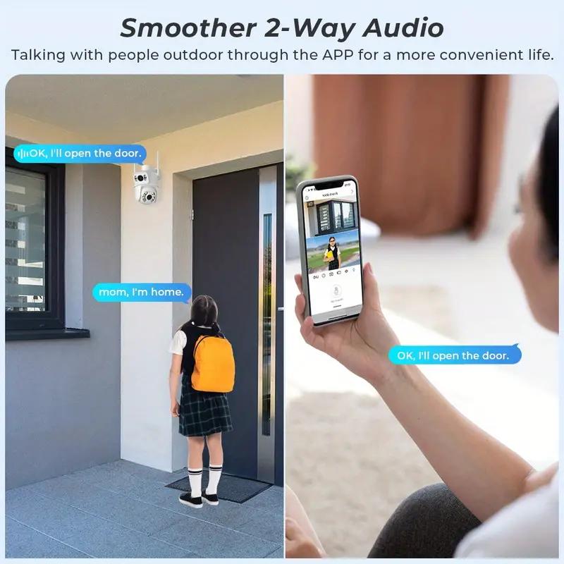 ICSEE 8MP 4K Dual Lens WIFI PTZ IP Security  Camera Real Time Dual Screen Ai Auto Tracking Body Detection Outdoor Waterproof CCTV Video Surveillance
