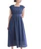 Yours Square Neck French Sleeve Dress BFXU1847 Small Navy High-Waist Women's