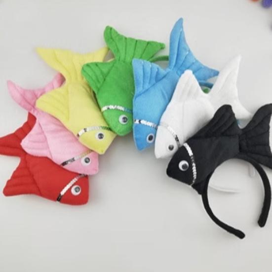 Goldfish Headband Fish Design Costume Hair Hoop Adjustable Headband Cosplay Props Party Dress Up Birthday Supplies
