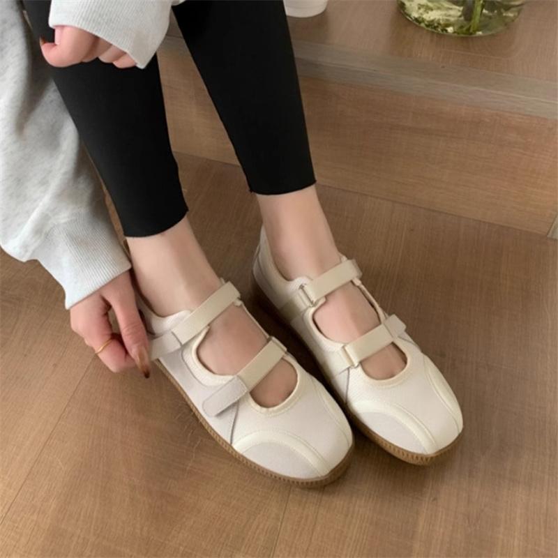 IPPEUM Ballet Sneakers Silver Women Shoes 2025 Summer Mary Janes Ballerina Flats