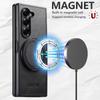 Samsung Z Fold7/6/5 Magnetic Wireless Charging Leather Case with 360° Rotating Ring Stand