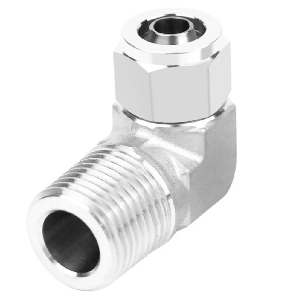 Elbow 90 Degree 1/8" 1/4" 3/8" 1/2" BSPT Male x 6 8 10 12 mm Hose Quick Twist 304 Stainless Steel Forged Pipe Fitting Water Gas