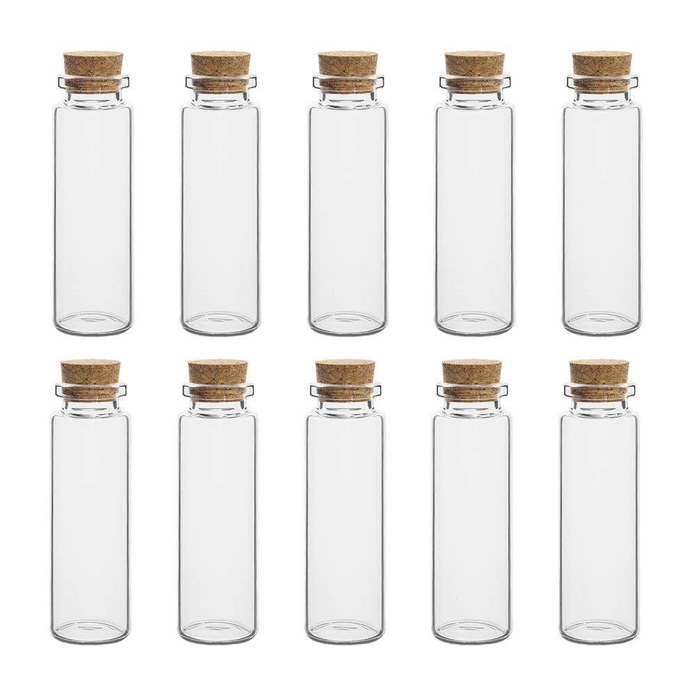 10Pcs Mini Glass Bottles with Cork Stoppers Spell Jars Potion Vials Wish Message Bottles For Favors Gift DIY Crafts 5ml-20ml