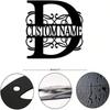 Personalized Metal Wall Art Custom Initials Family Name Light Beam Design Iron Steel Decor Home Porch Garden Gift Birthday