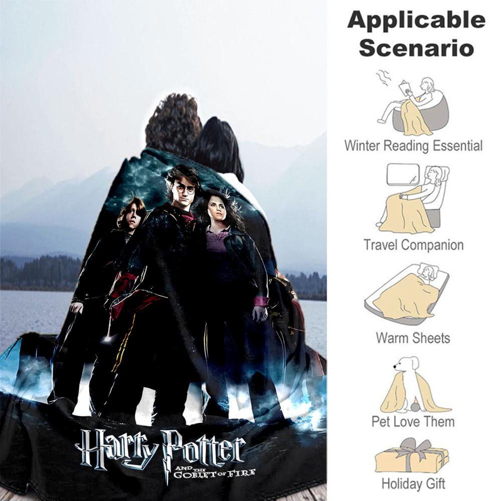 1pc Harry Potter Goblet Fire Outdoor Flannel Throw Blanket All Season Soft Warmth,Home Decor 1031223