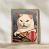 Kawaii Japonais Ramen Animal Chat Affiches Impressions sur Toile Peintures Décoration Maison Nouilles Nourriture Art Mural Affiche Décoration Pièce Cuisine