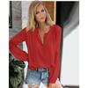 Bluse Top Frühling Spitze Spleißen Hohl Lose Langarm Shirt