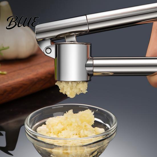Durable Garlic Press for Stir Fry Stainless Steel Presser Effortless Extended Handle Ginger Kitchen Gadget Masher Easy Squeeze Manual Mincer Peeler