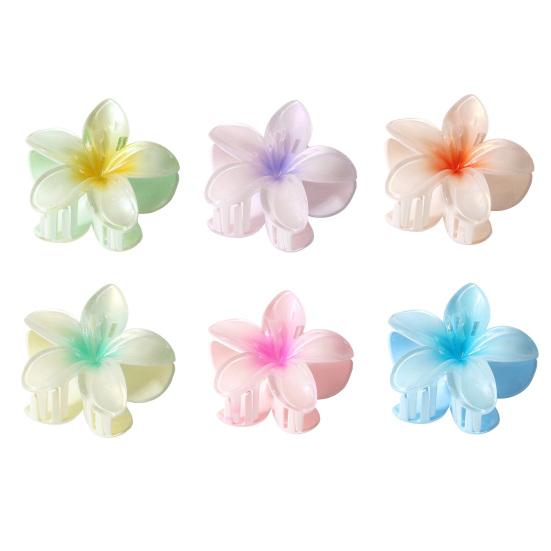 Flower Shape Hair Claw Gradient Color Flower Hair Clip Shower Back Head Hair Clip Lightweight Hair Accessory