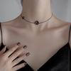 Camellia Neck Chain Womens Short Collarbone Chain Black Personalized Womens Rose Necklace