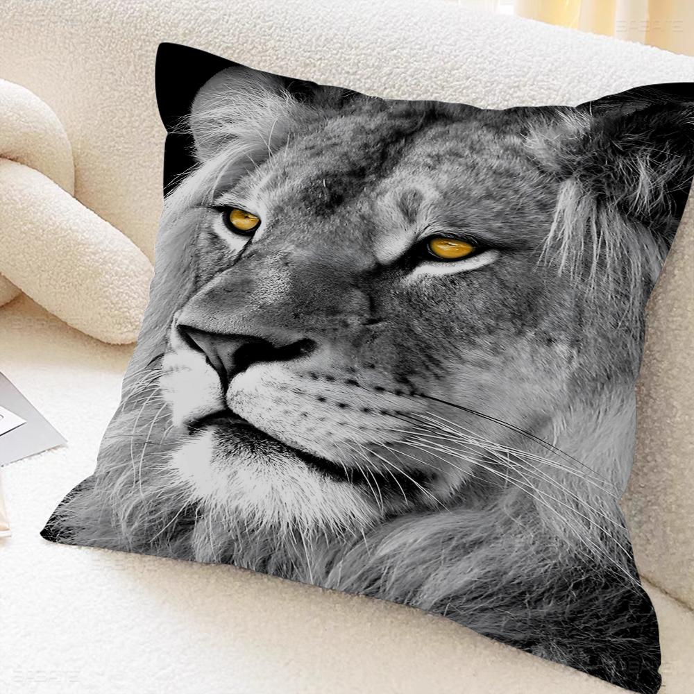 Animal Lion Cushion Cover Car Throw Pillow Case For Sofa Car Christmas Gift 40x40cm 45x45cm