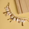 Bohemian Style Handwoven Shell Bead Bracelet With Dangle Tassels For Womens Travel Gift
