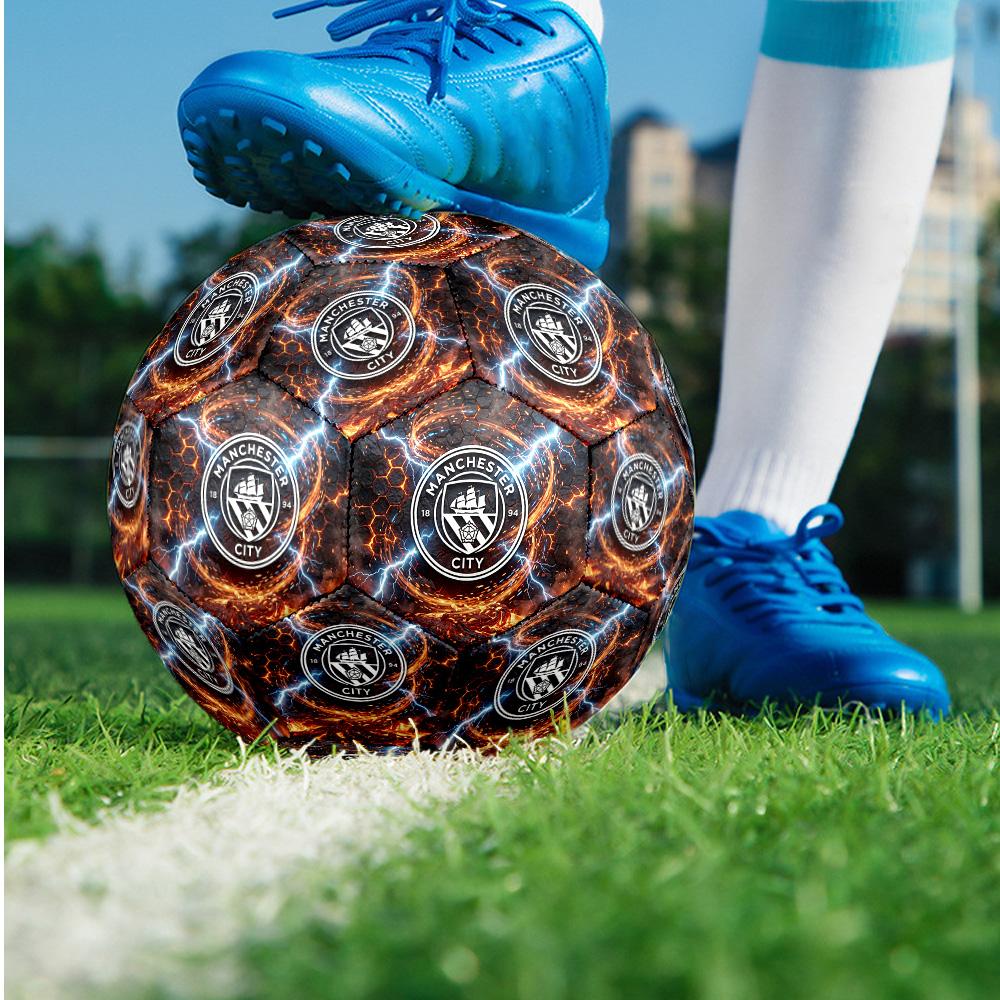 Manchester City Theme Soccer Ball Size 5 Soccer Ball Soft Touch Professional Training Football for Outdoor Sports