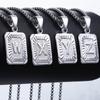 AZ Buchstaben Silber Farbe Charm Anhänger Halsketten Quadratische Hauptstadt Edelstahl Buchstaben Halskette Unisex Alphabet Schmuck