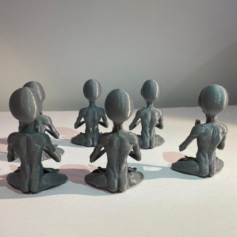 Alien Statue Meditating Alien Resin Statue Garden Ornament Best Art Decor for Indoor Outdoor Home or Office