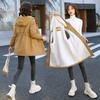 Women Autumn and Winter Padded Warm Jacket Puffer Parkas with Lining Plush Hooded Trench Outwear Women's Clothes