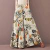 Women's Stretch Printed Casual Pants Skirt Personalized Design Wide Leg Pants
