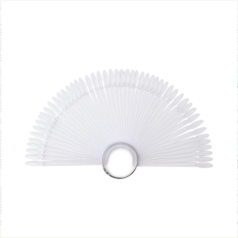 50pcs Oval False Display Nail Art Fan Wheel Practice Board Tip Stick Nail Powder Glitter Color Chart