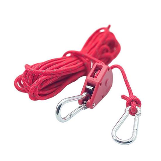 1 Set Roller Rope Tensioner with 4/5M Cord Heavy Duty Outdoor Backpacking Hiking Boating Camping Guyline Rope Adjuster Tightener