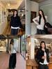 Women's Slimming Polka Dot Long Sleeve Round Neck Top