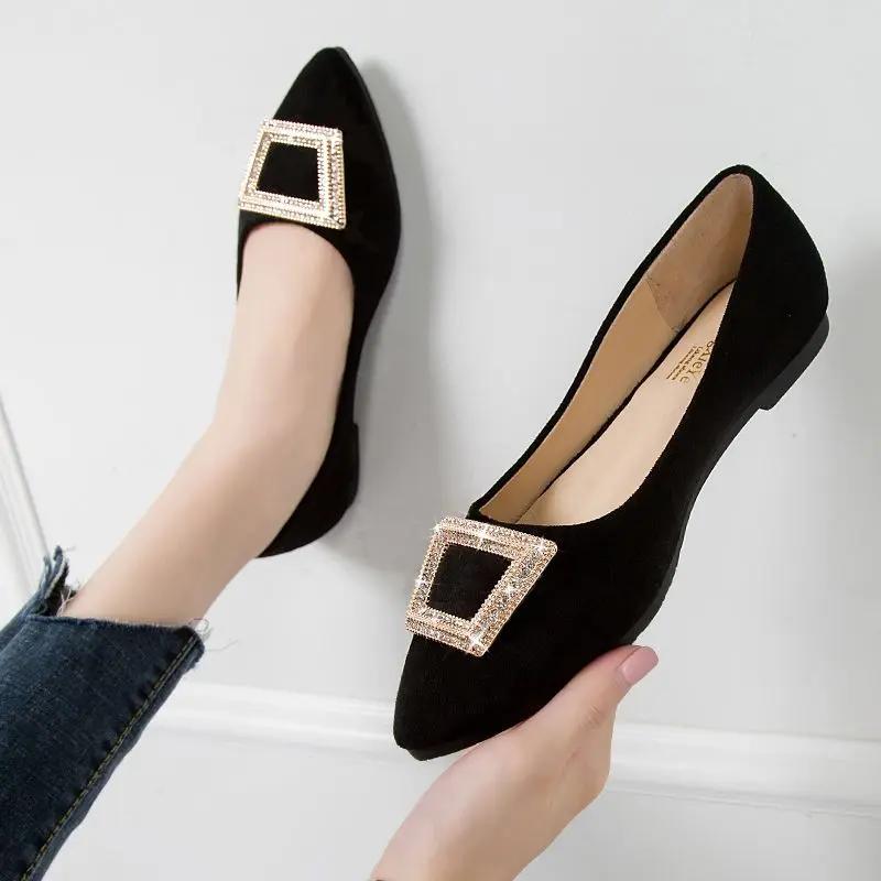 Fashion Wedding Bride Shoe Red Woman Flats Low Heel Elegant Square Buckle Slip On Stylish High Quality Fashion Popular Shoes for Women