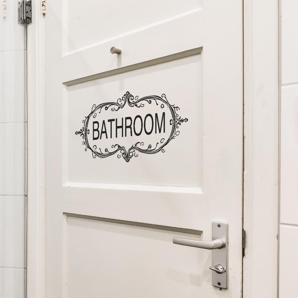 Bathroom Door with Background Beautification Wall Sticker