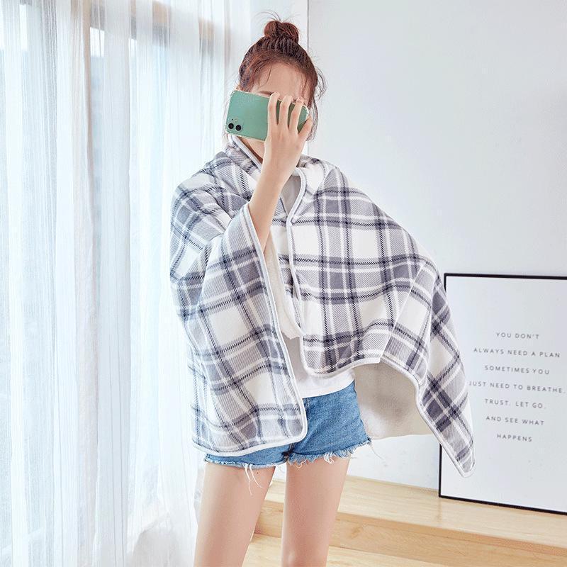 Versatile Shawl Blanket: A-Type Warm Double-Layer, Thick Office Nap Cover